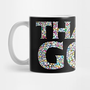 Thank God 1 - Colourful prismatic design Mug